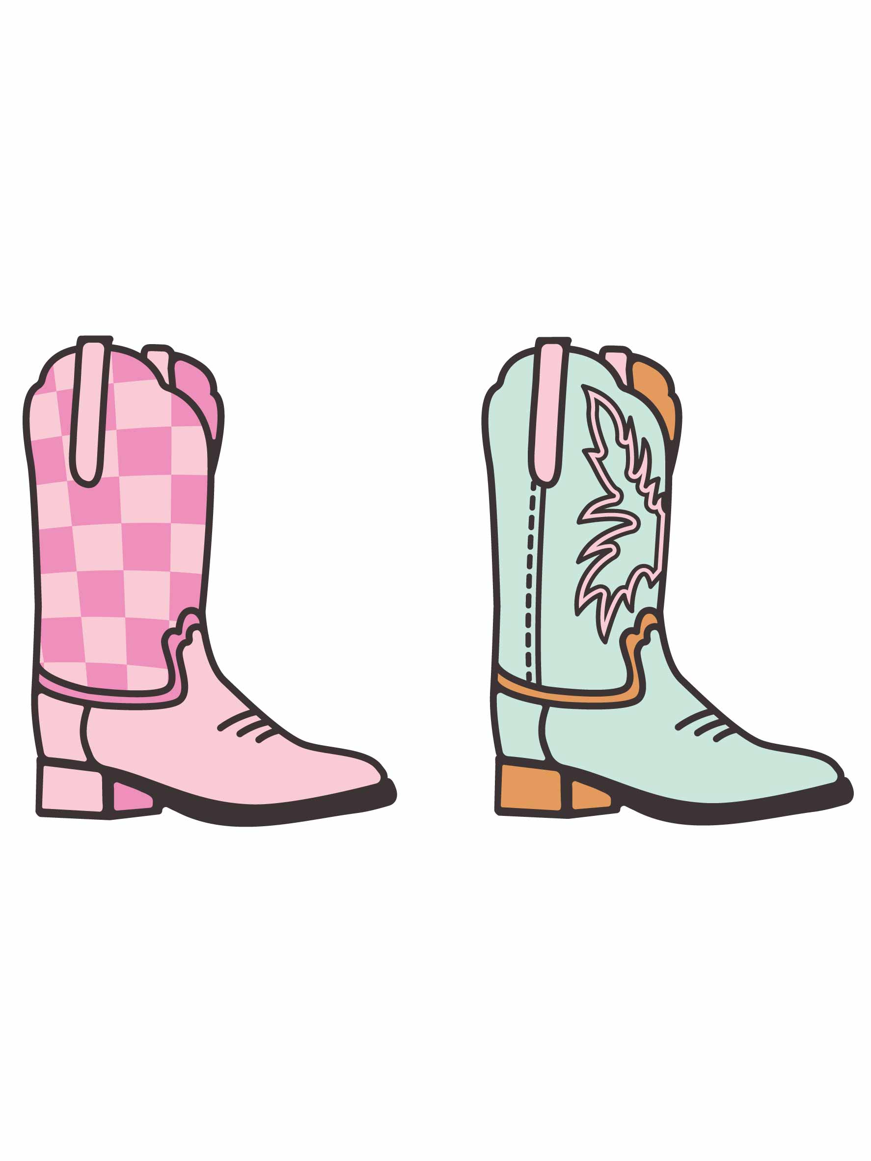 Westernstiefel Pink - Fabric Frenzy