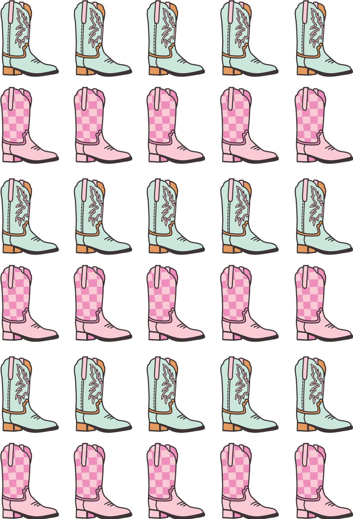 Westernstiefel Pink - Fabric Frenzy
