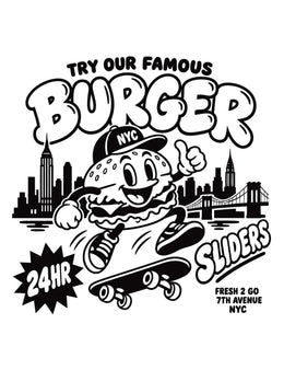 Burger Diner — Black DTF-strijktransfer uit Snack Attack