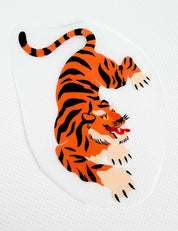 Orange Tiger Pounce – Karussell-Kampf | Bügelbild
