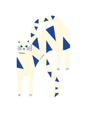 Katze Weiß Blau | Bügelbild