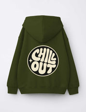Chill Out – Good Mood Club – strijktransfer – op een trui (achterkant)