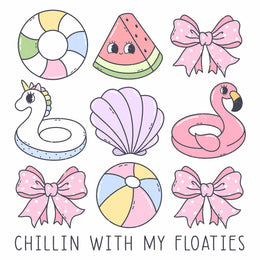 Chillin' with my floaties - Pink Summer – Bügelbild
