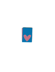 Double Heart Blue | Gewebtes Nähetikett