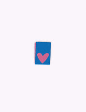 Double Heart Blue | Gewebtes Nähetikett