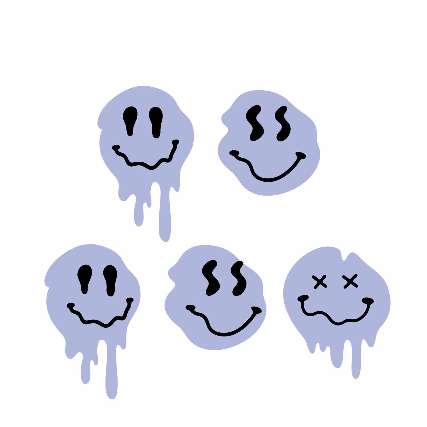 Drip Smileys Eisblau - Fabric Frenzy