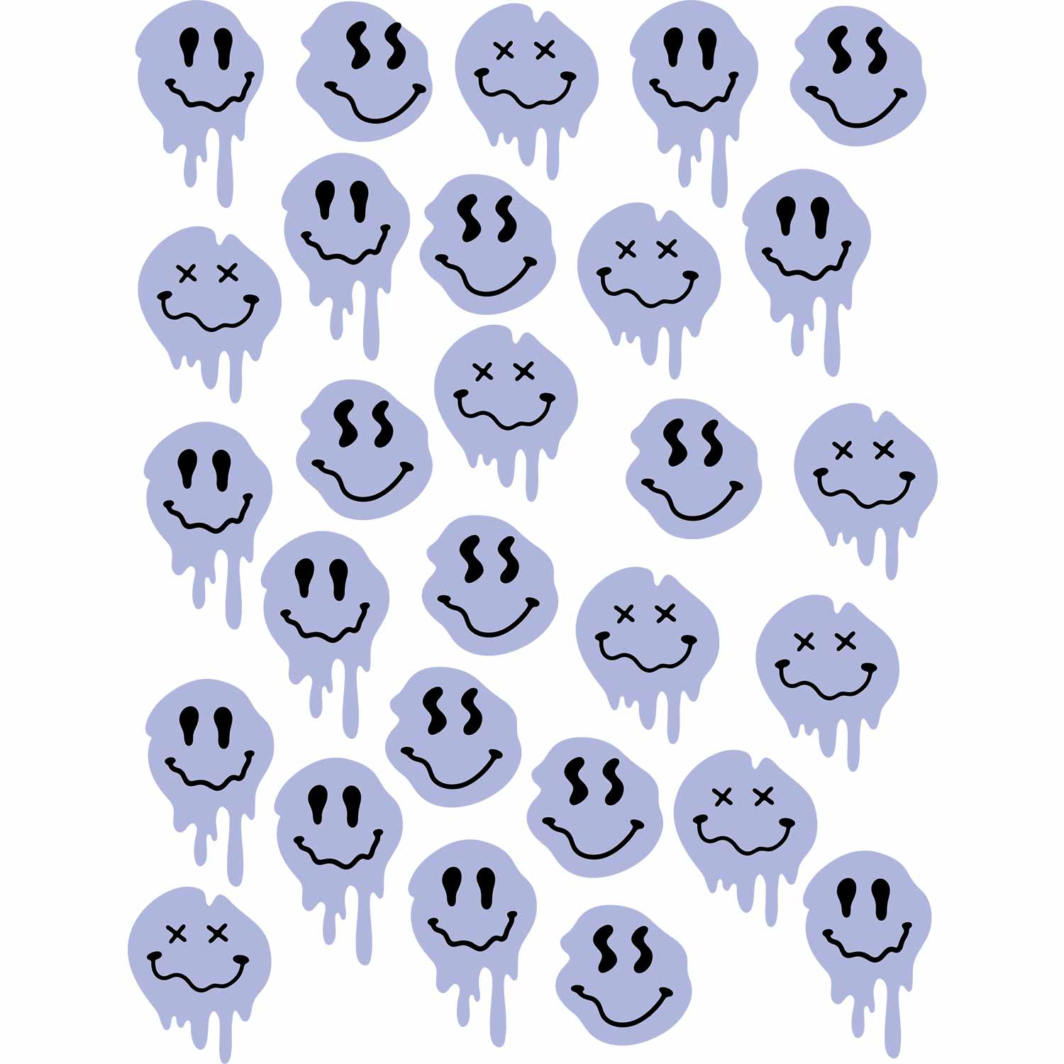 Drip Smileys Eisblau - Fabric Frenzy