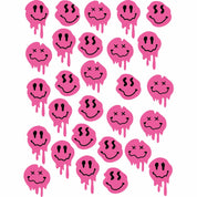 Drip Smileys Pink | All-Over Transferbogen
