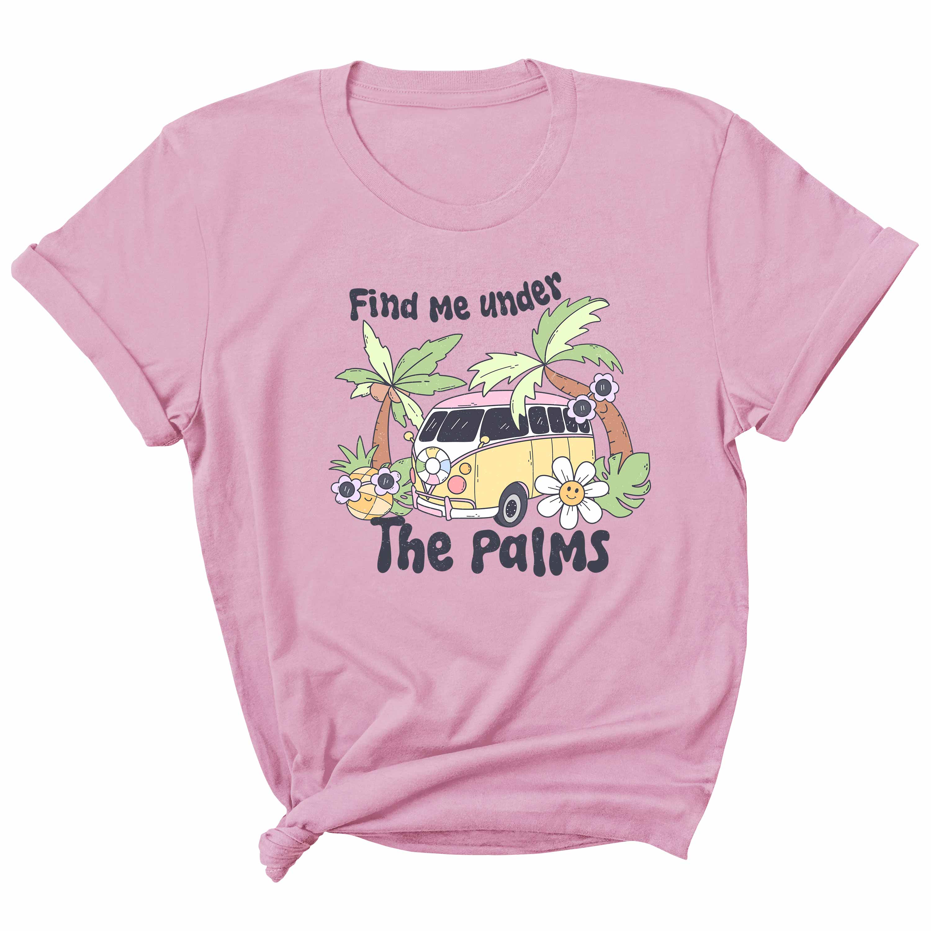 Find me under the palms - Pink Summer | Bügelbild