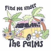 Find me under the palms - Pink Summer | Bügelbild
