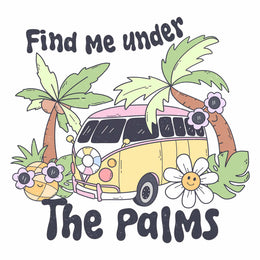 Find me under the palms - Pink Summer – Bügelbild