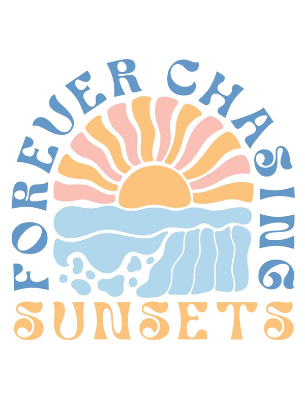 Forever Chasing Sunsets - Salt & Sun Club – Bügelbild