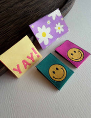 Smiley Pink | Gewebtes Nählabel