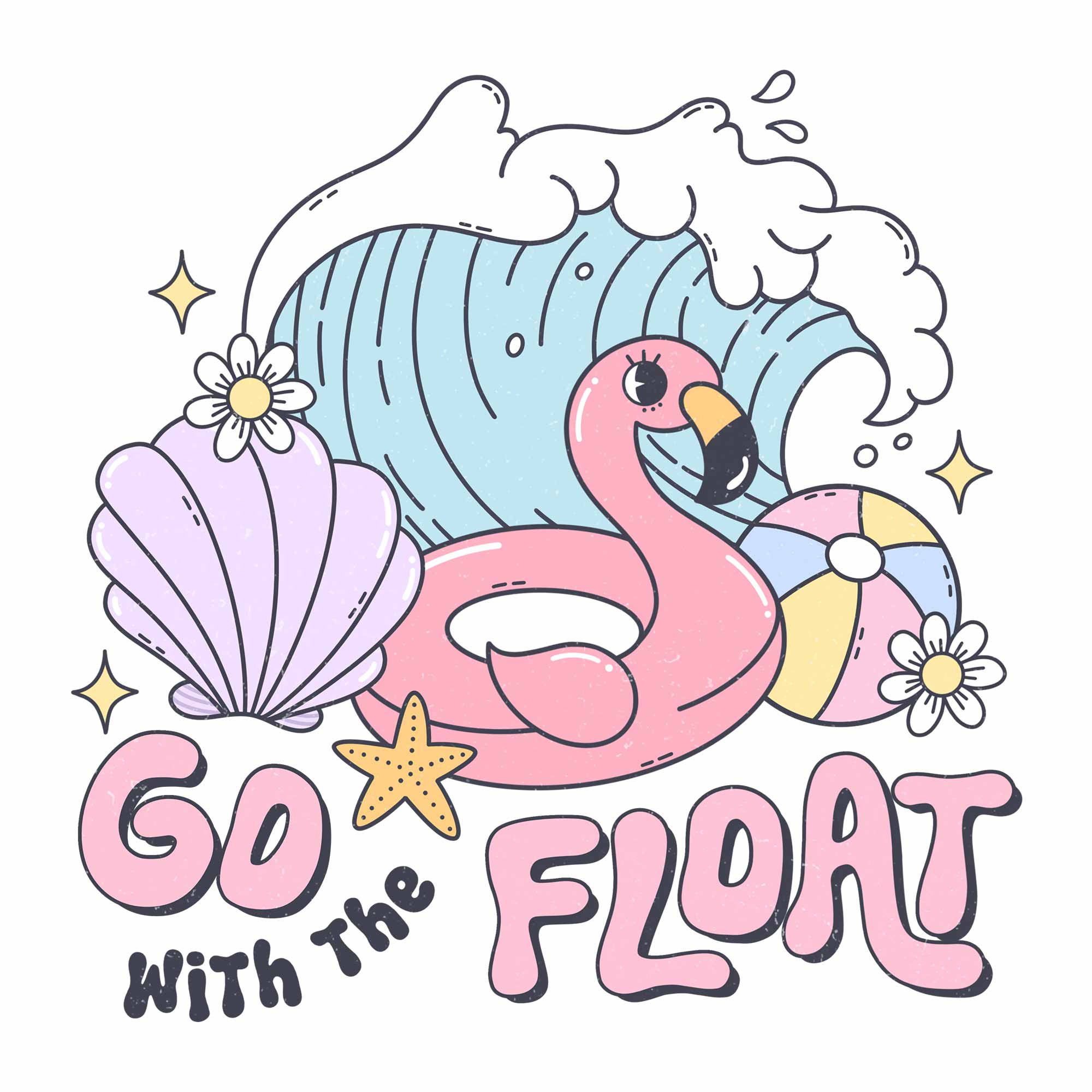 Go with the Float - Pink Summer | Bügelbild