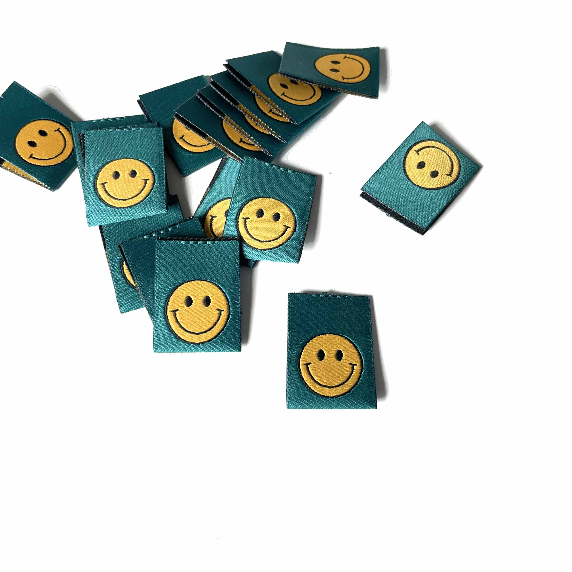 Smileys Green | Gewebtes Nähetikett