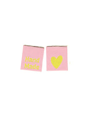 Hand Made Hearts Peach | Gewebtes Nählabel