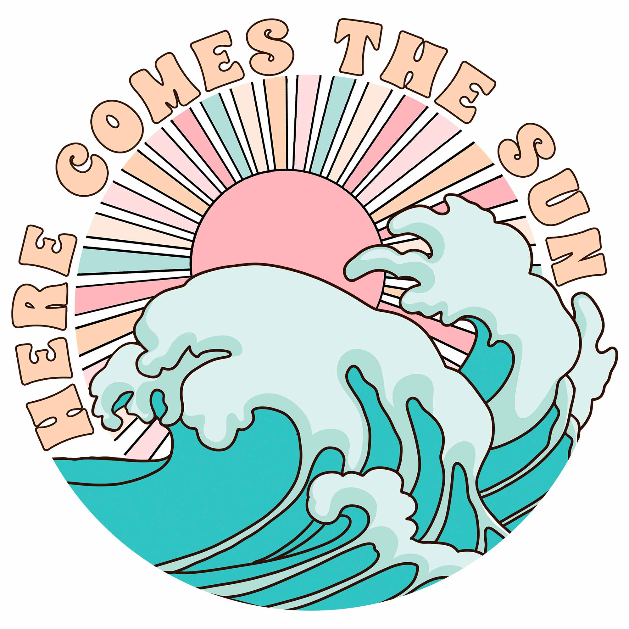 Here Comes The Sun – Pastellfarbener Sommer-Kleidungstransfer