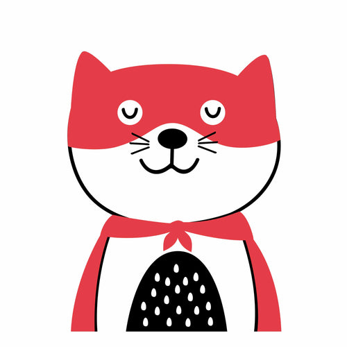 Katze - Superheld | Bügelbild