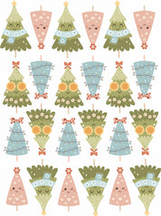 Weihnachtsbäume Girls Grün – All-over-Transferbogen