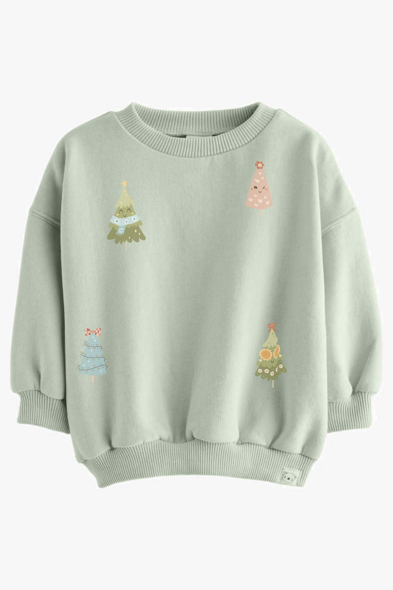 Weihnachtsbäume Girls Grün – All-over-Transferbogen