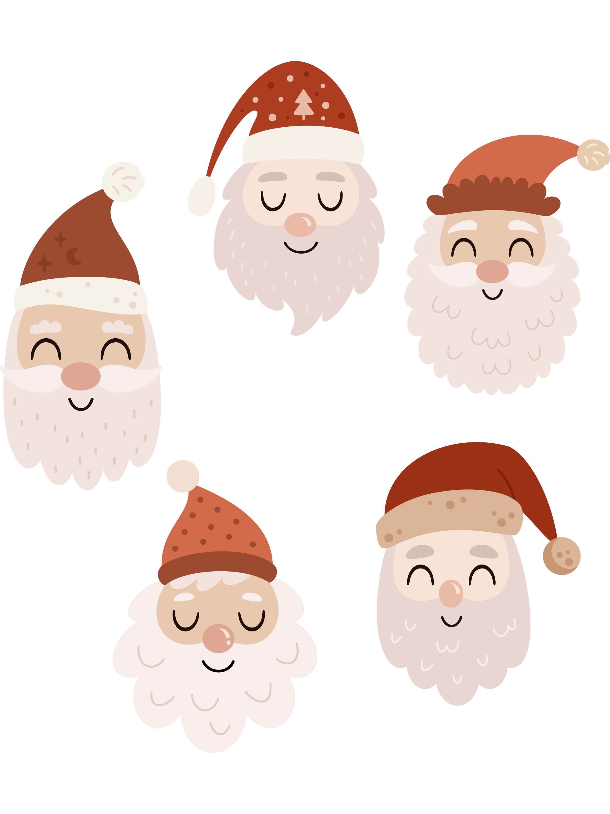 Weihnachtsmänner – All-over-Transferbogen – Übersicht