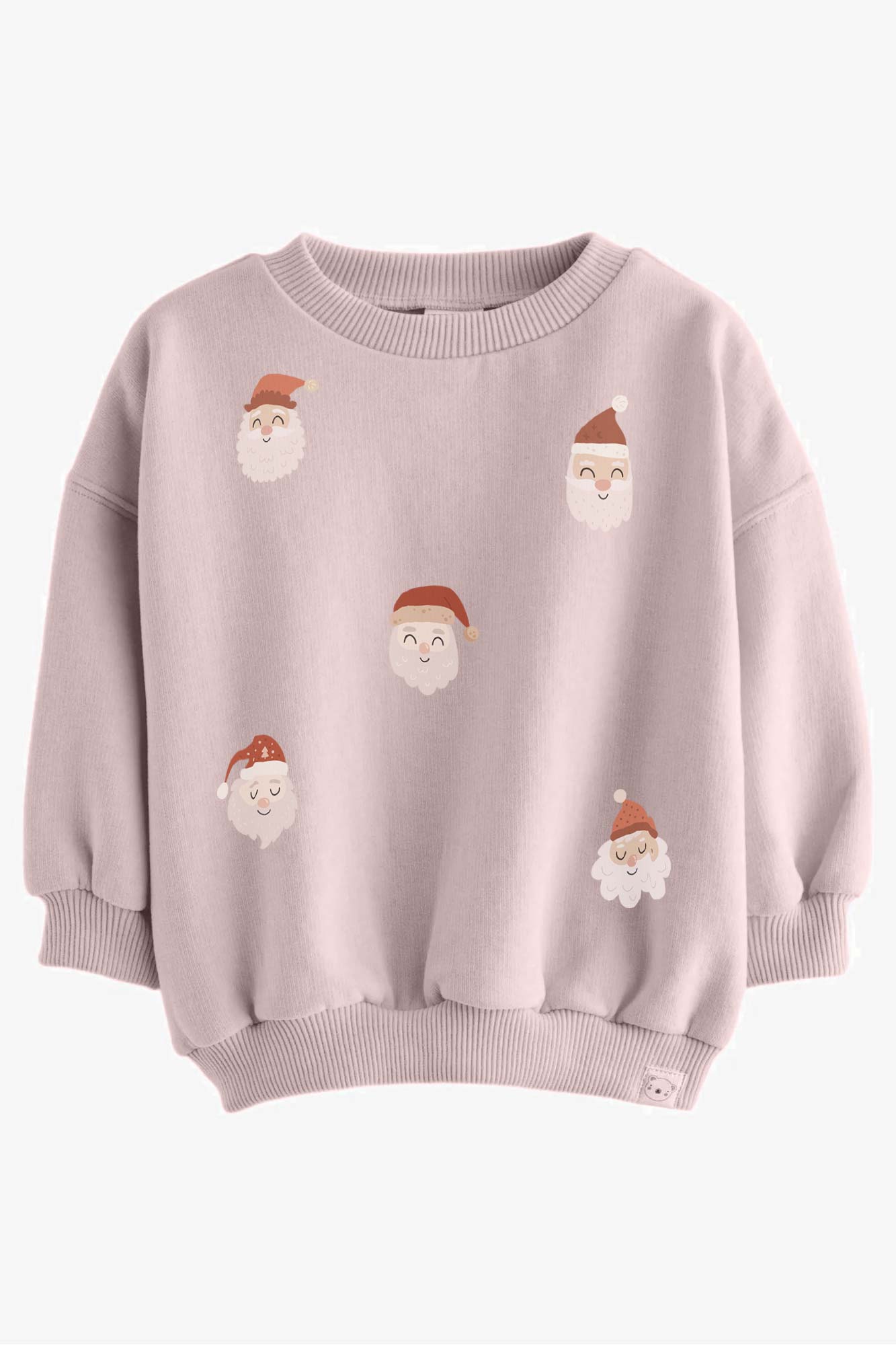 Weihnachtsmänner – All-over-Transferbogen – auf einem Pullover