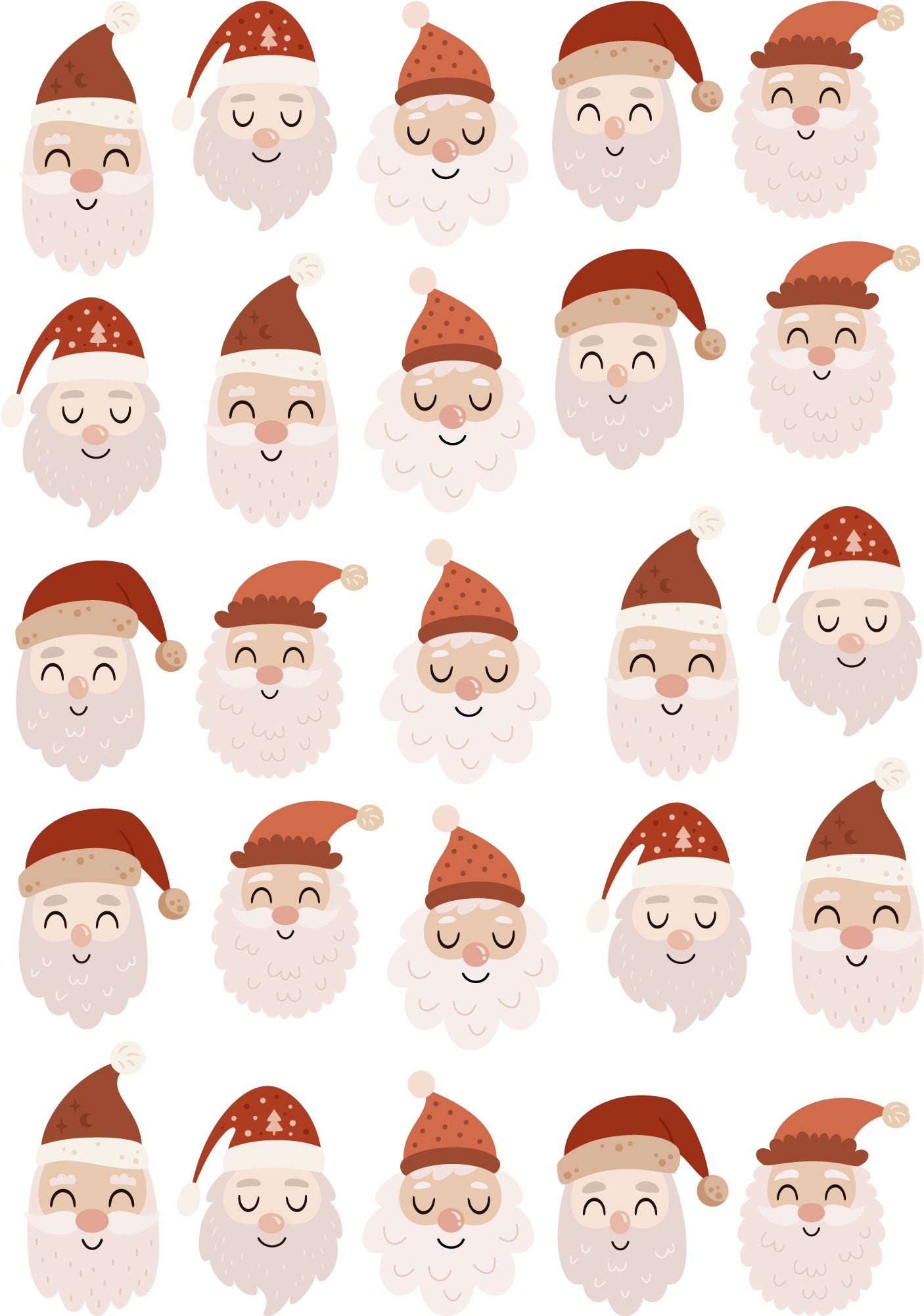 Weihnachtsmänner – All-over-Transferbogen