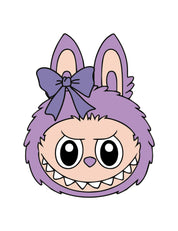 Labubu Head Lilalicious | Bügelbild