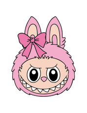 Labubu Head Pink Pearl | Bügelbild