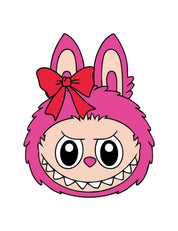 Labubu Head Pink Punch | Bügelbild