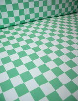 Limettengrünes Karomuster | French Terry | 170 cm breit