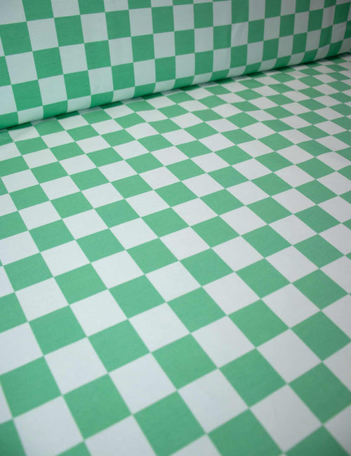 Lime Check French Terry