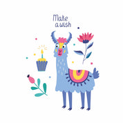 Make a Wish - Lustiges Lama | Bügeltransfer