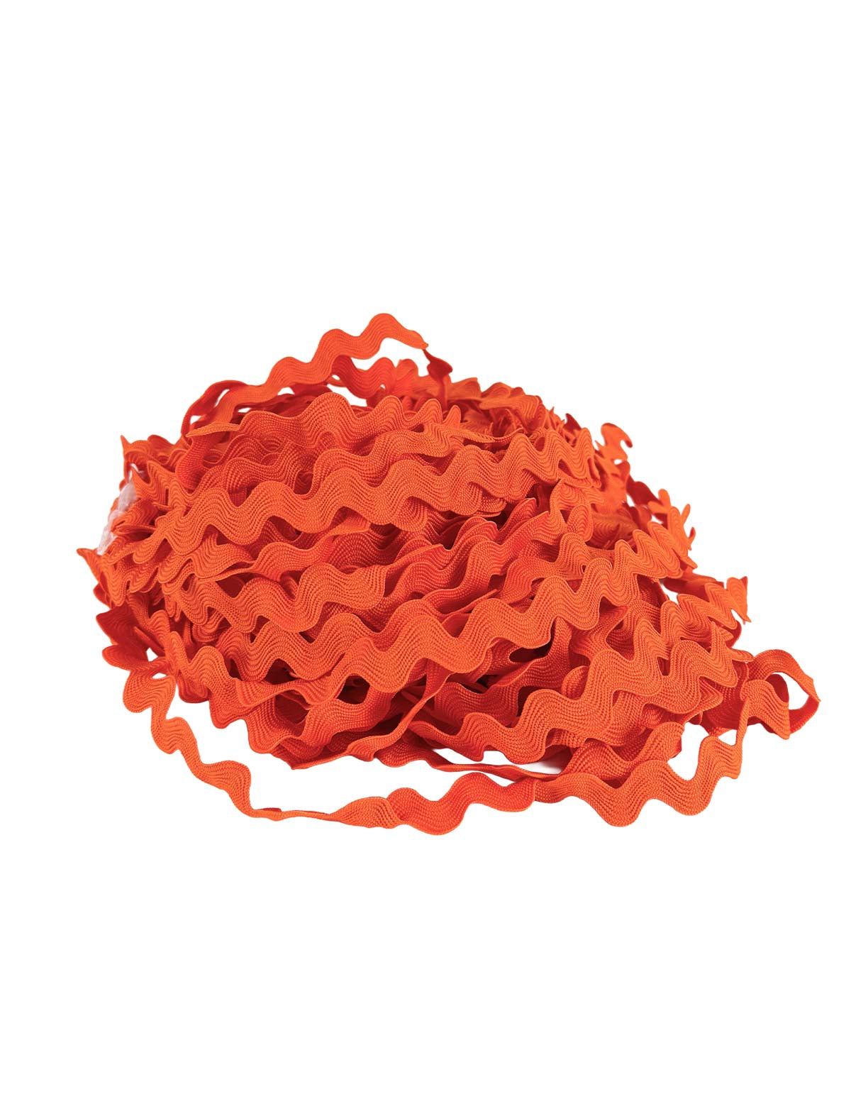 Orangefarbene zackenlitze mit 13 mm breite auf weißem hintergrund