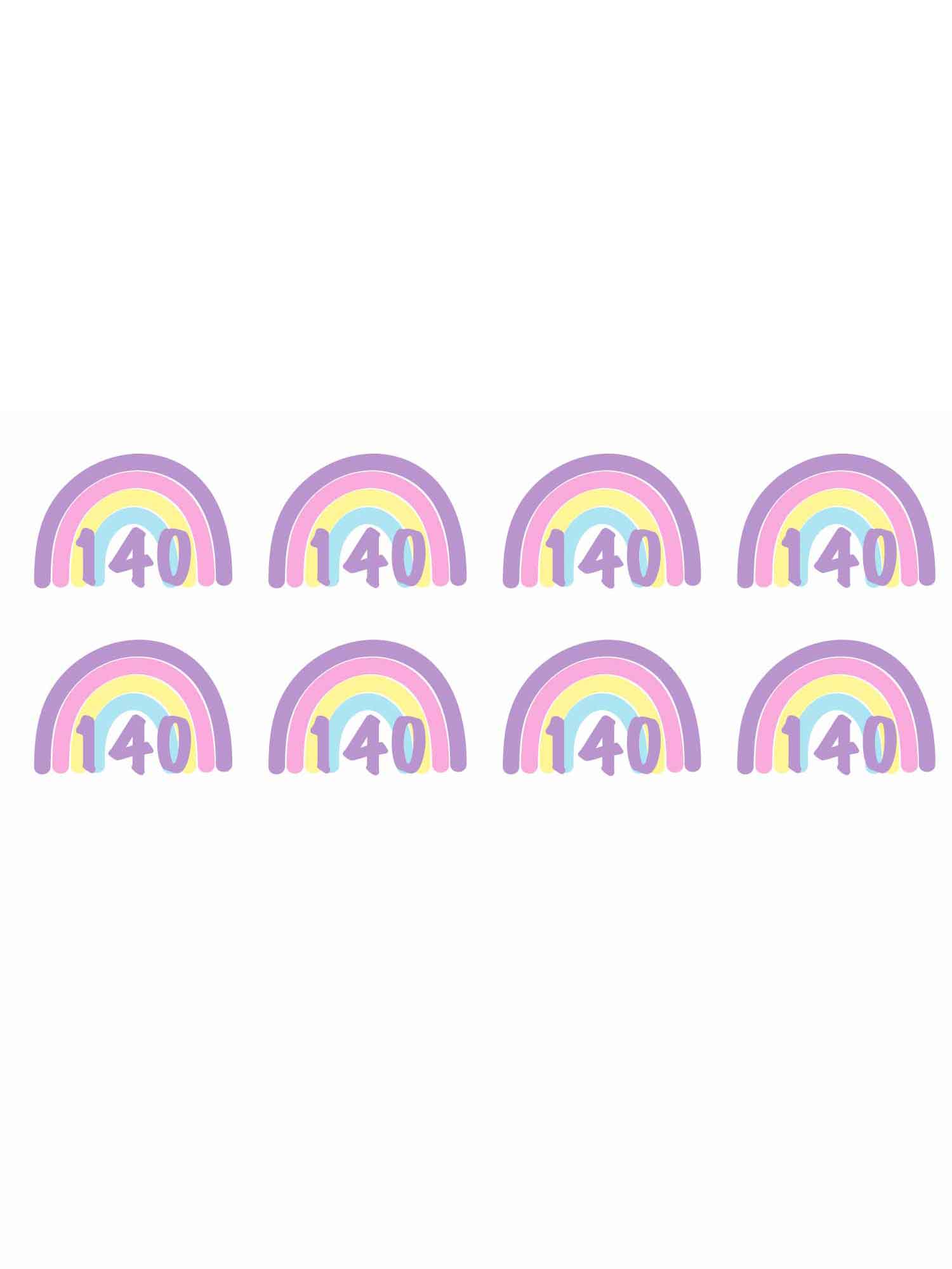 Pastell Regenbogen Größenetiketten
