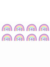 Pastell Regenbogen Größenetiketten