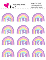 Pastell Regenbogen Größenetiketten