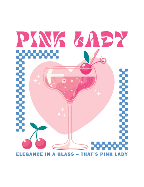 Pink Lady – Cocktail Club | Bügelbild