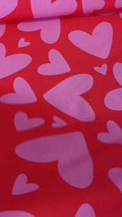 Bold Hearts Rot | French Terry | 170 cm breit
