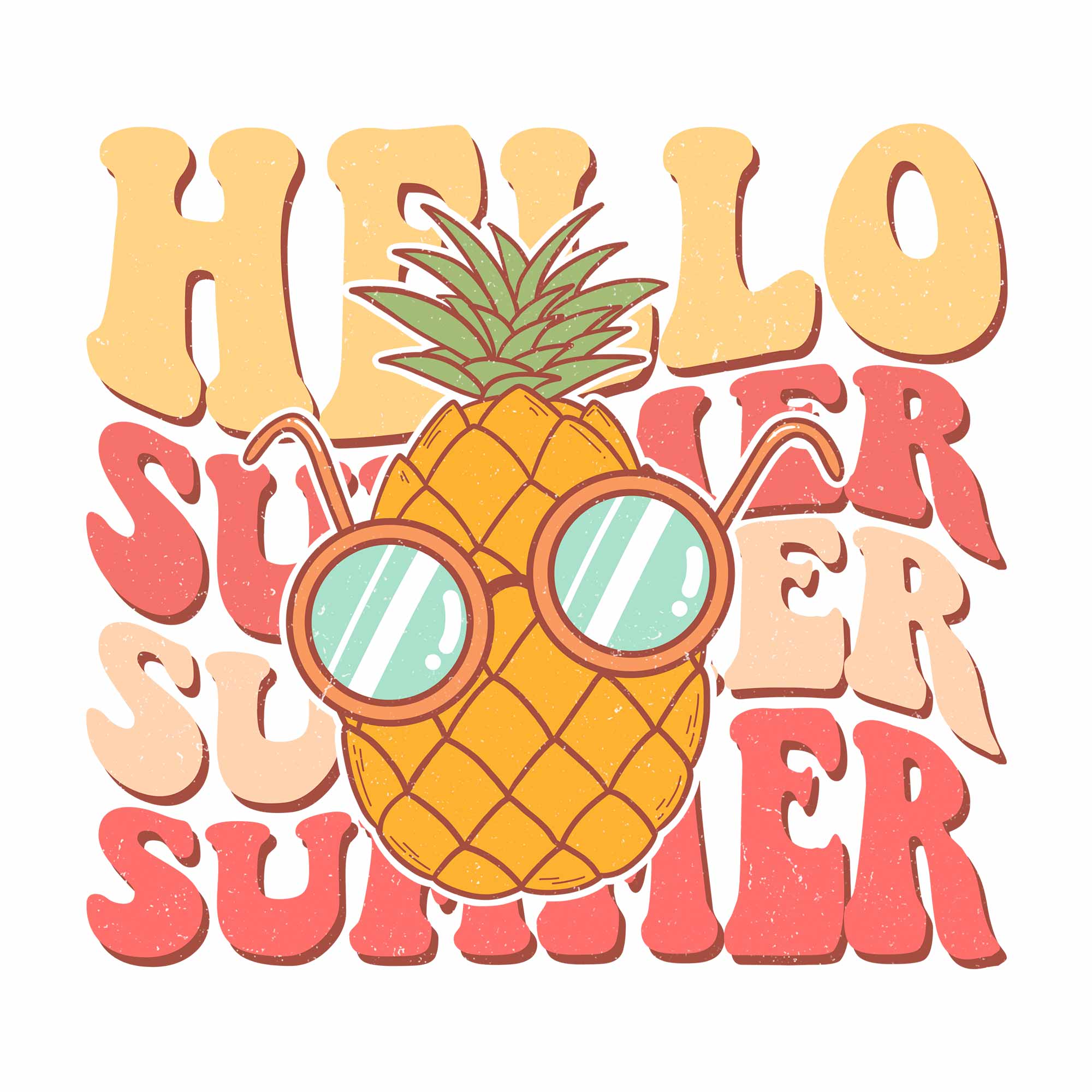 Hallo Sommer - Retro Sommerkleidung Transfer