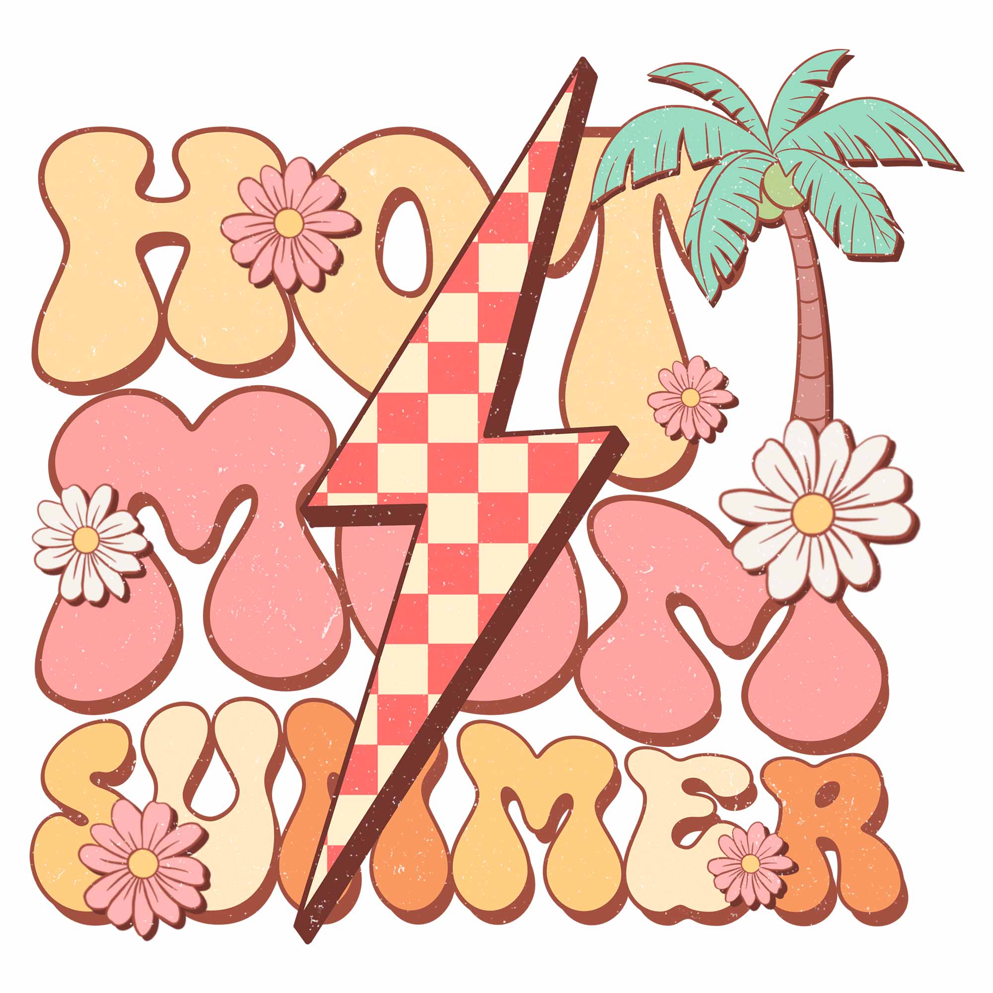 Hot Mom Summer - Retro-Sommerkleidungstransfer