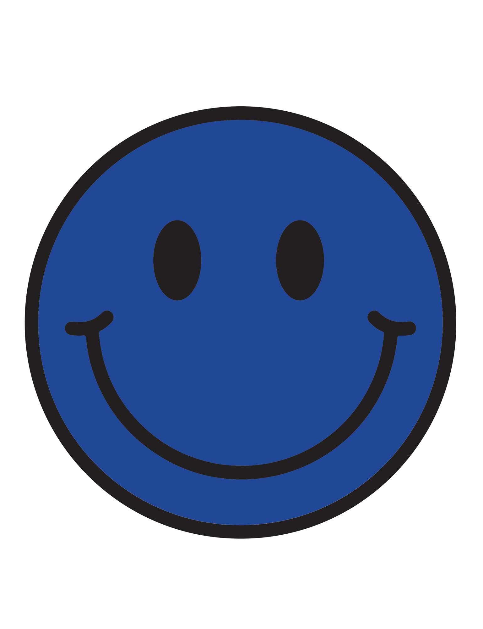 Königsblauer Smiley | Bügelbilder