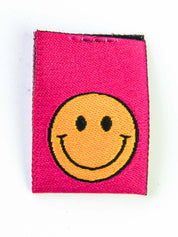 Smileys Pink  | Gewebtes Kleidungsetikett