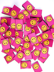 Smileys Pink  | Gewebtes Kleidungsetikett