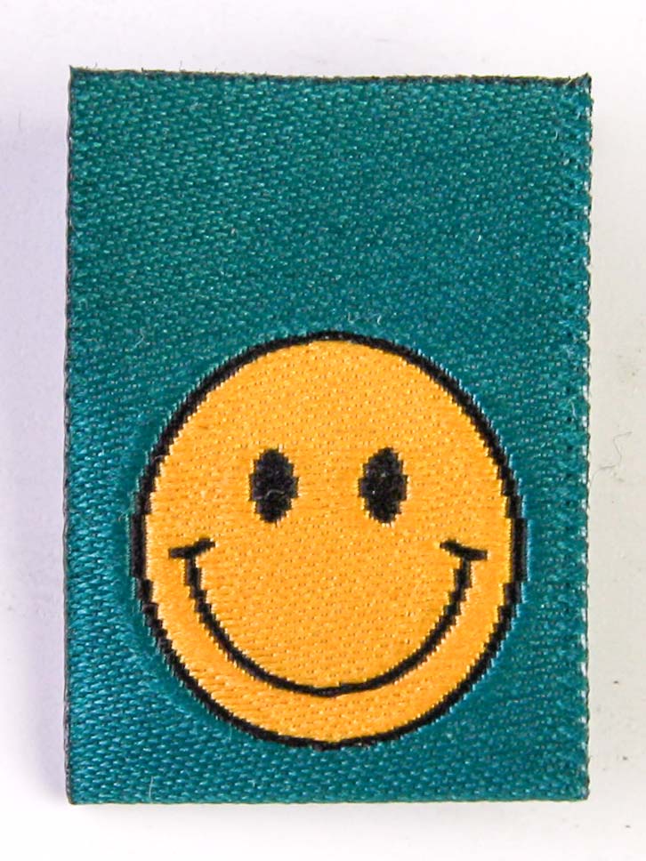 Smileys Green | Gewebtes Nähetikett
