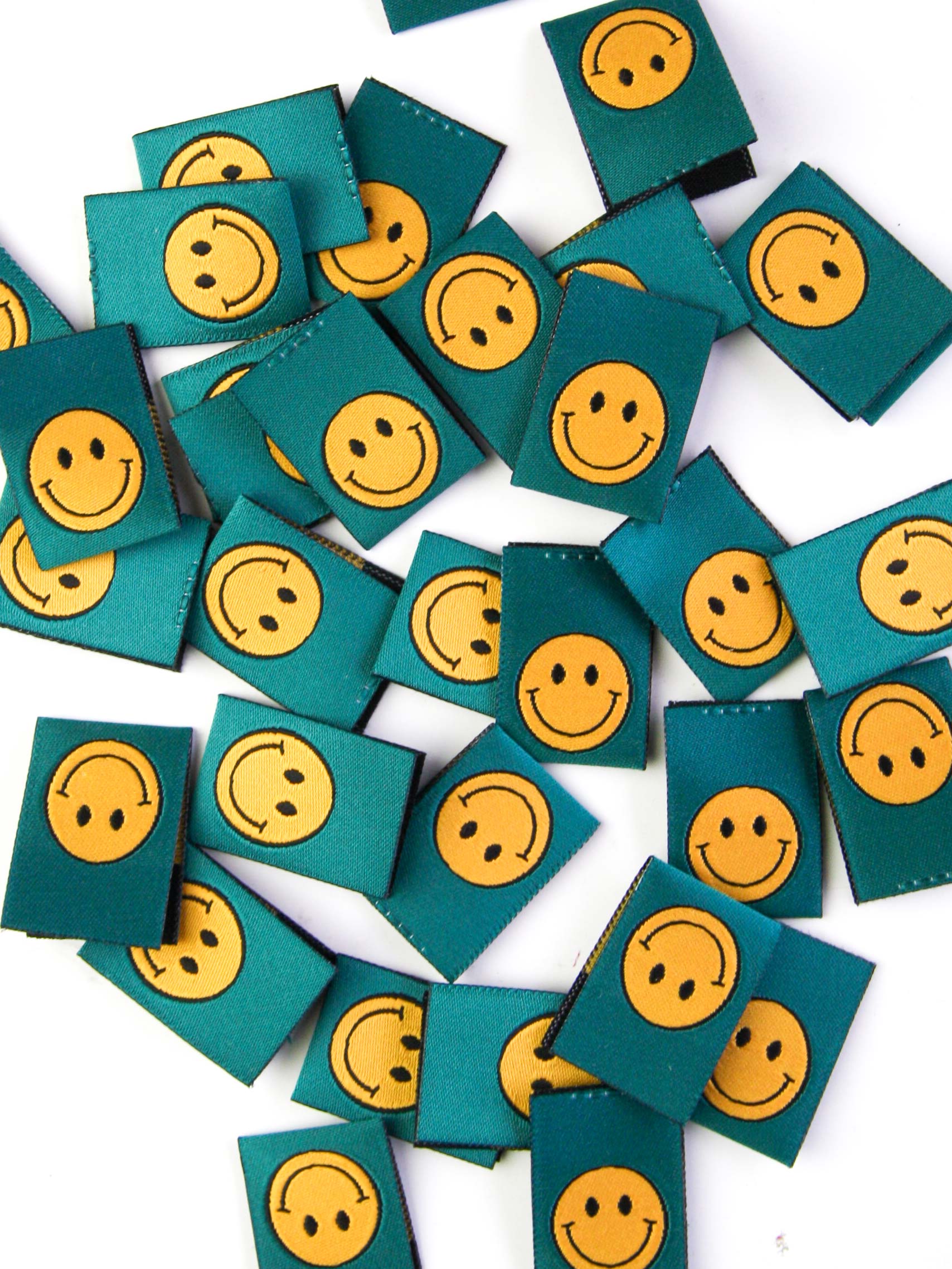 Smileys Green | Gewebtes Nähetikett