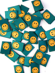 Smileys Green | Gewebtes Nähetikett