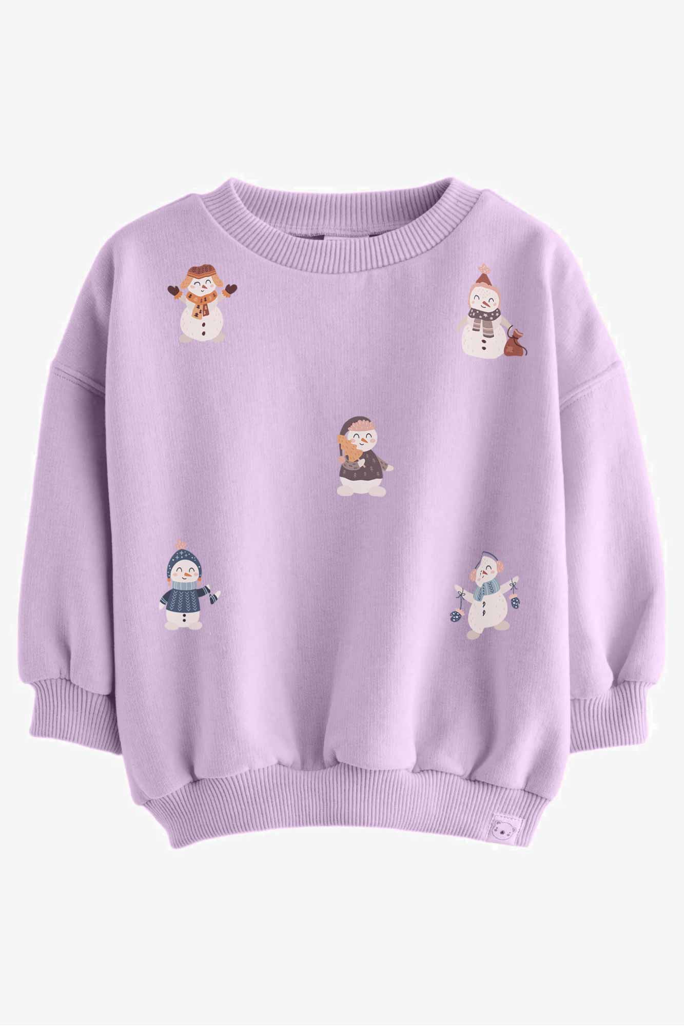 Schneemänner – All-over-Transferbogen – auf einem Pullover