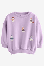 Schneemänner – All-over-Transferbogen – auf einem Pullover