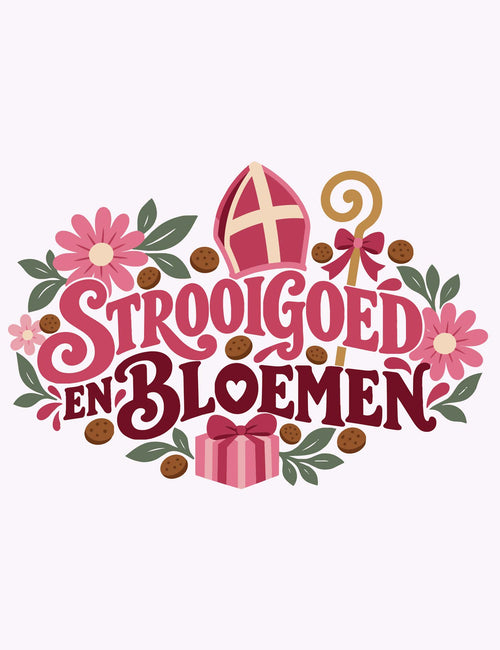 Strooigoed & Bloemen – Sierlijk | Sinterklaas Strijktransfer